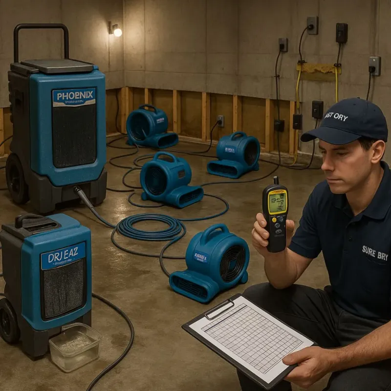 Structural Drying and Dehumidification process in Bass Lake, IN